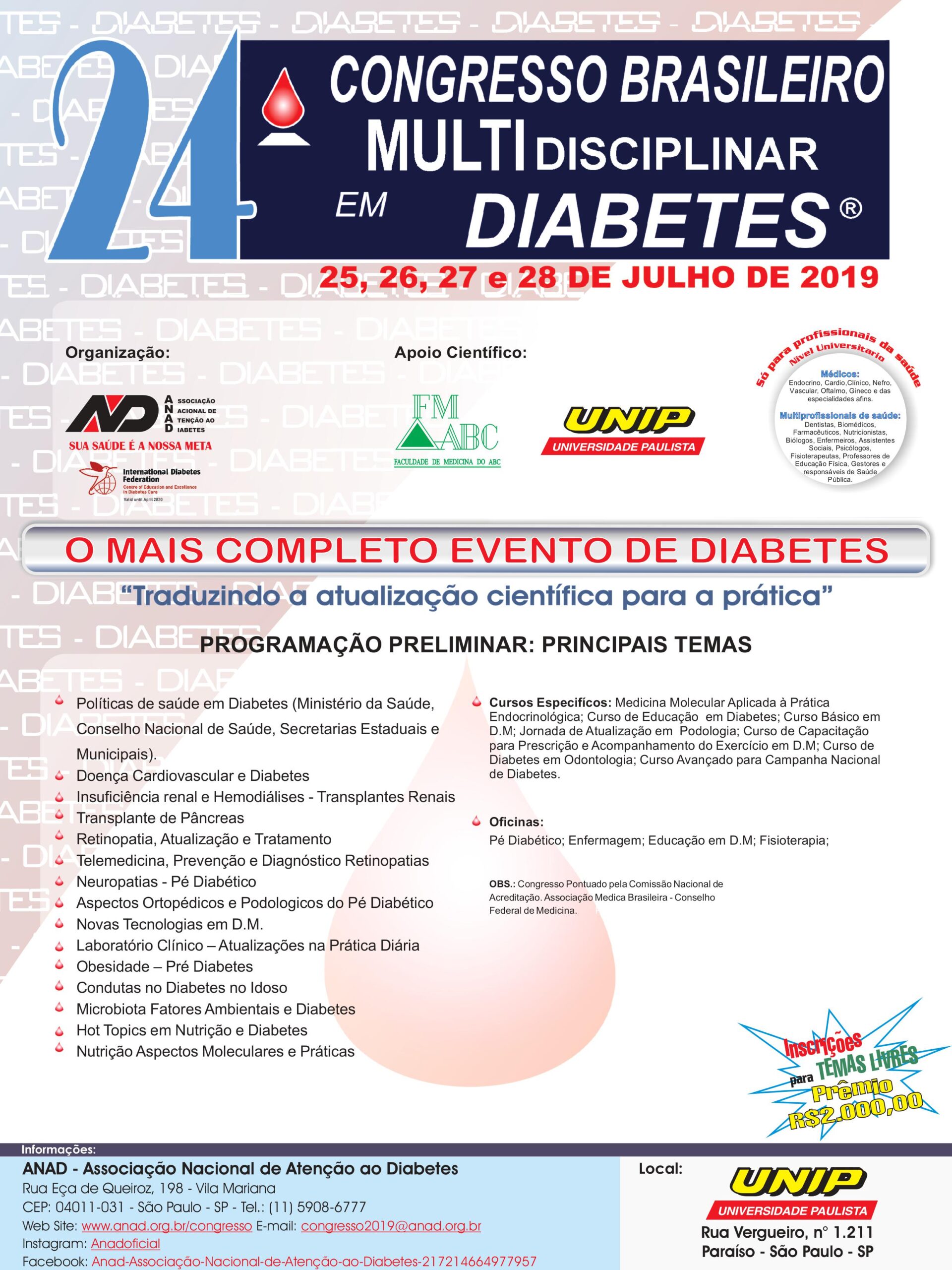 24 Congresso Brasileiro Multidisciplinar em Diabetes