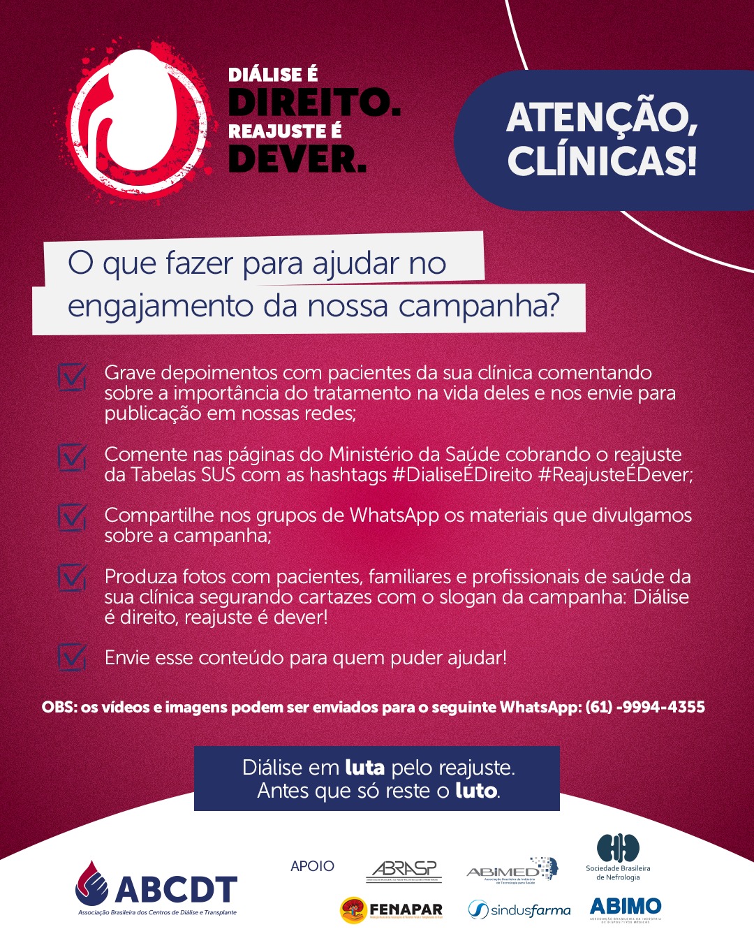 Atenção Clínicas O que fazer para ajudar no engajamento da nossa campanha