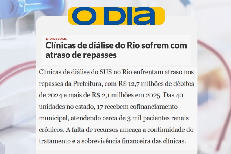Clínicas de diálise do Rio sofrem com atraso de repasses