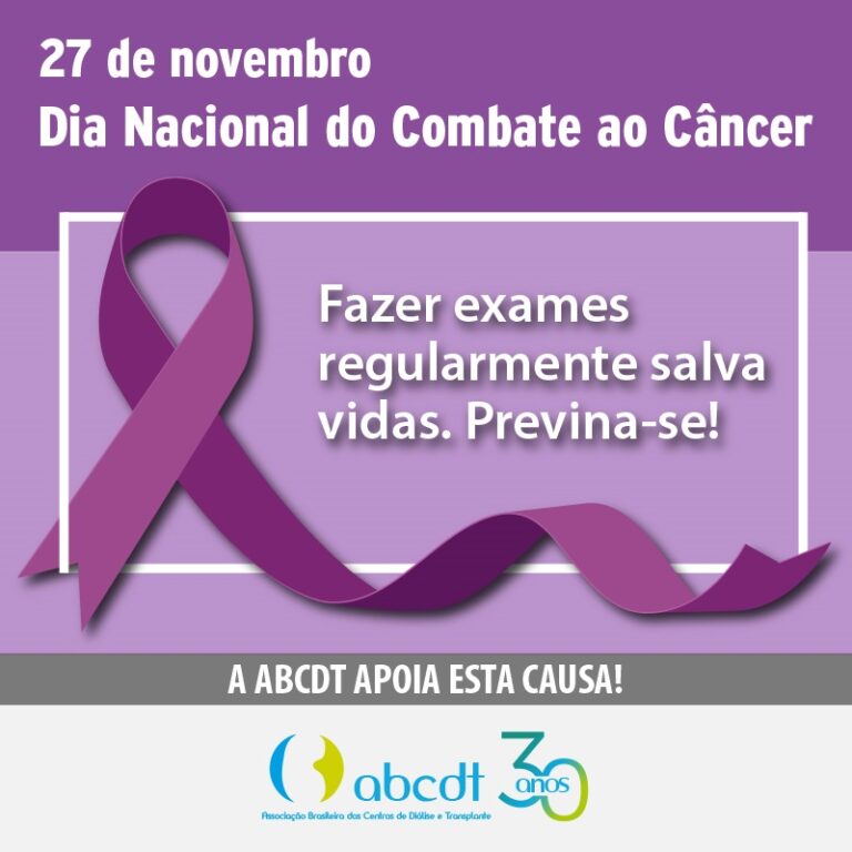 27 DE NOVEMBRO – DIA NACIONAL DE COMBATE AO CÂNCER