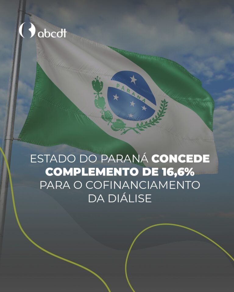 Estado do Paraná concede complemento de 16,6% para o cofinanciamento da diálise