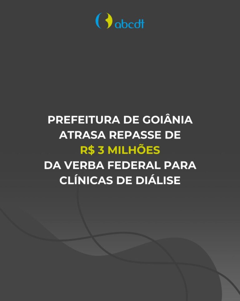 Prefeitura de Goiânia atrasa repasse de R$3 milhões da verba federal para clínicas de diálise